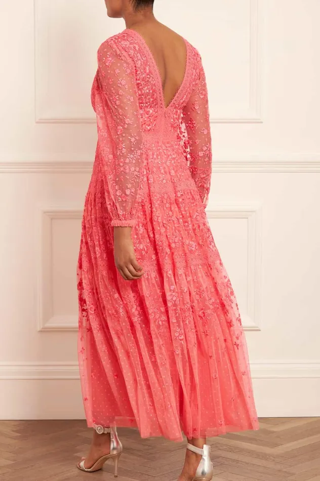 Celestia Ribbon Ankle Gown Pink Women Needle and Thread Dresses