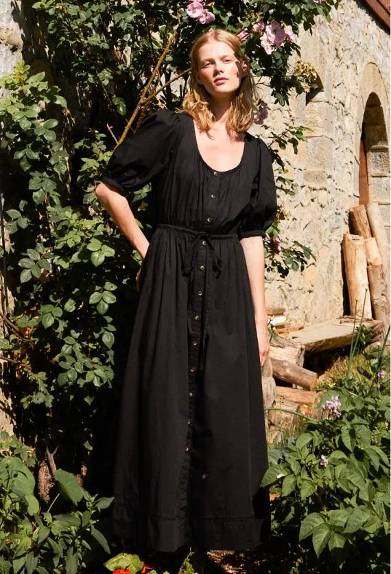 Ciao Lucia Black Dresses Albertine Black Cotton Dress 8211 Women