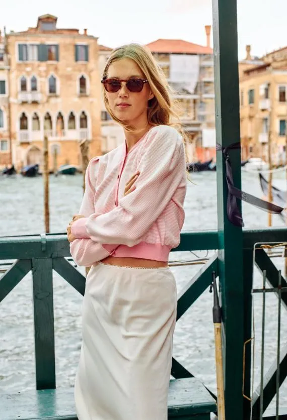 Ciao Lucia Cardigans Cherie Pink White Stripe Cardigan PreOrder 8211 Women