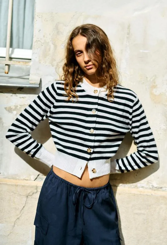 Ciao Lucia Cardigans Filipa Cashmere Cardigan Stripe 8211 Women