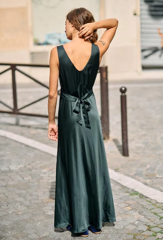 Ciao Lucia Evening Dresses Reine Black Satin Maxi Dress 8211 Women