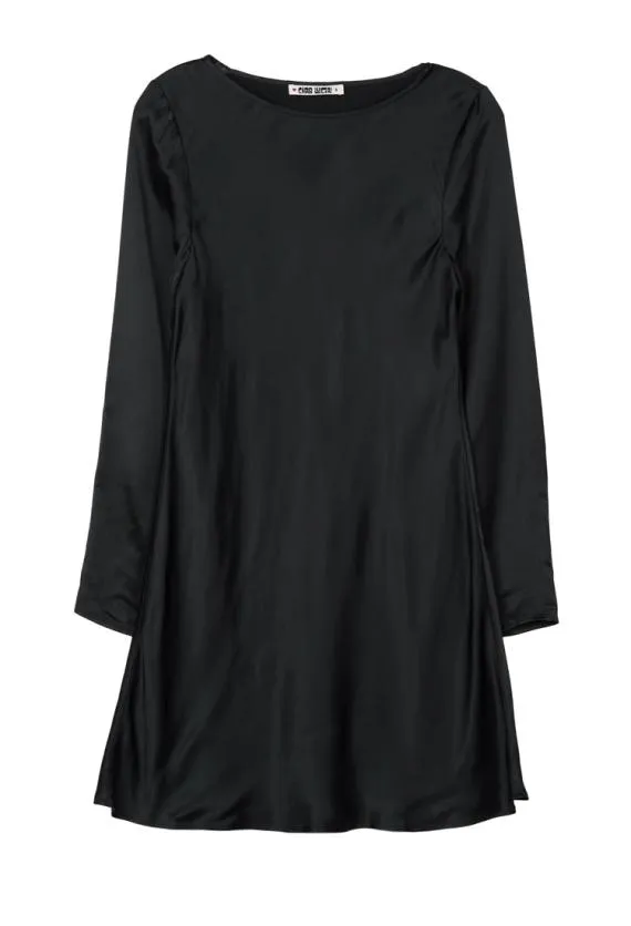 Ciao Lucia Mini Dresses Patrice Black Satin Mini Dress 8211 Women