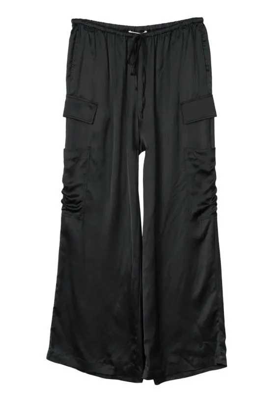 Ciao Lucia Pants Marceau Black Satin Cargo Pant 8211 Women