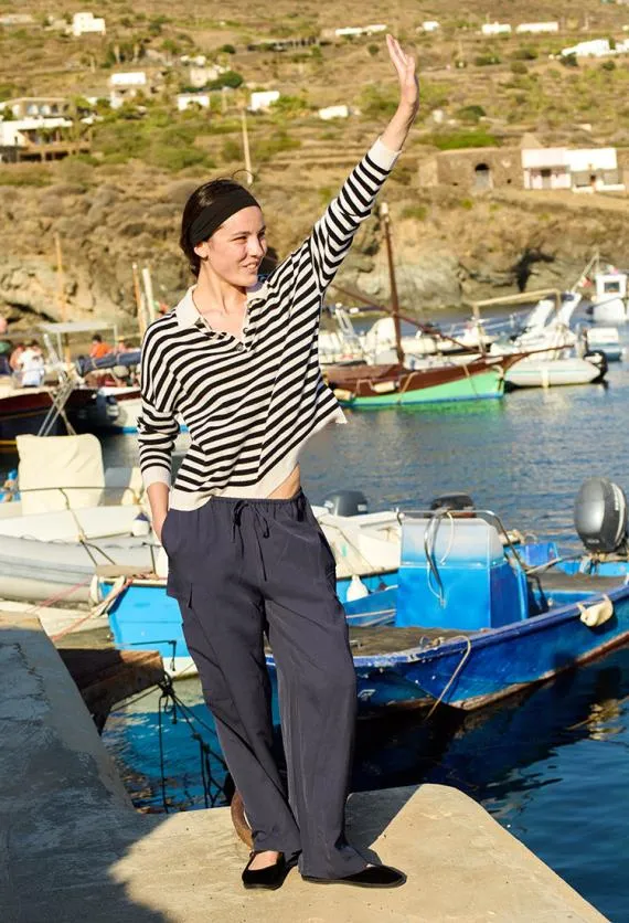 Ciao Lucia Polo Sweaters Gilma Cashmere Black And White Stripe Pullover 8211 Women