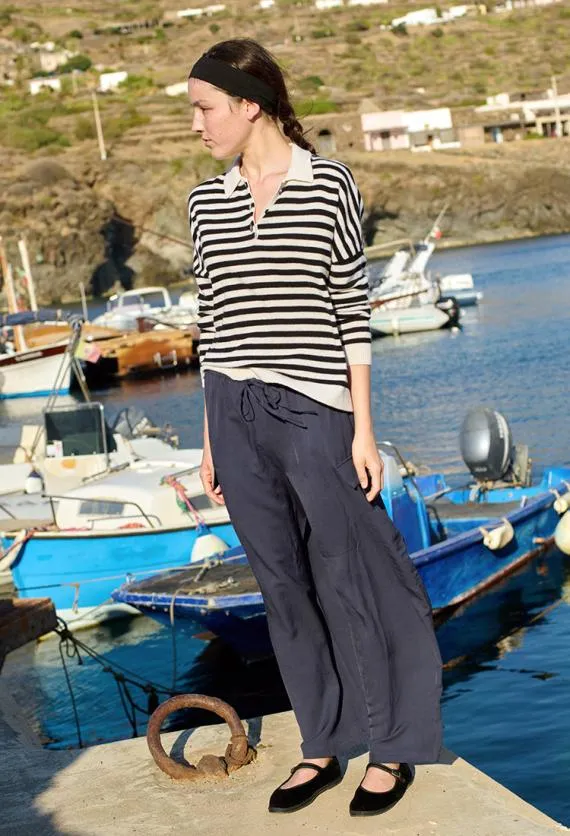 Ciao Lucia Polo Sweaters Gilma Cashmere Black And White Stripe Pullover 8211 Women
