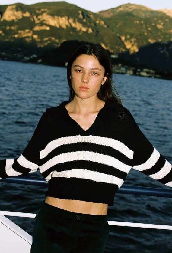 Ciao Lucia Polo Sweaters Venezia Polo BlackIvory 8211 Women