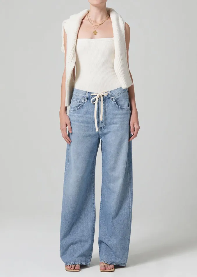 Citizens Of Humanity Brynn Drawstring Trouser In Blue Lace Women Jeans