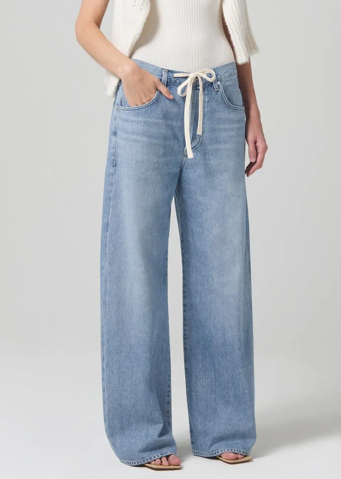 Citizens Of Humanity Brynn Drawstring Trouser In Blue Lace Women Jeans