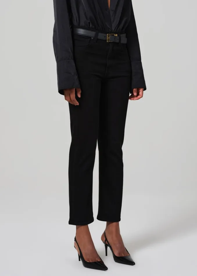 Citizens Of Humanity Caia Straight In Plush Black Women Jeans
