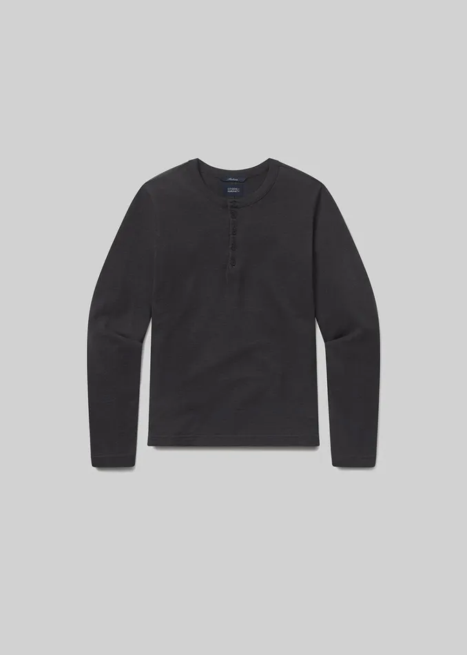 Citizens Of Humanity Classic Henley In Washed Black Men Shirts