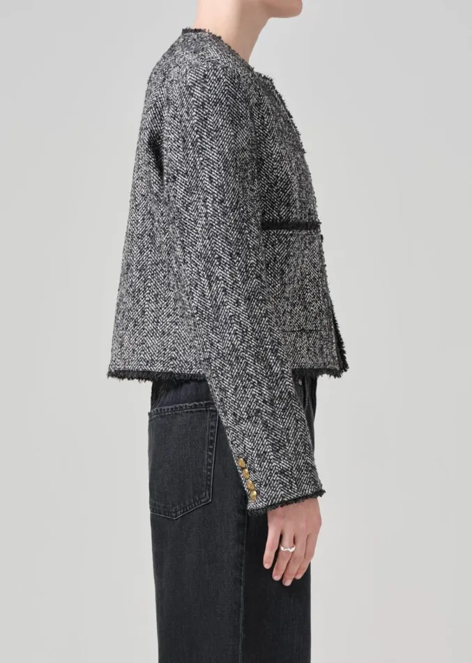 Citizens Of Humanity Elana Jacket In Salt And Pepper Women Jackets and Coats