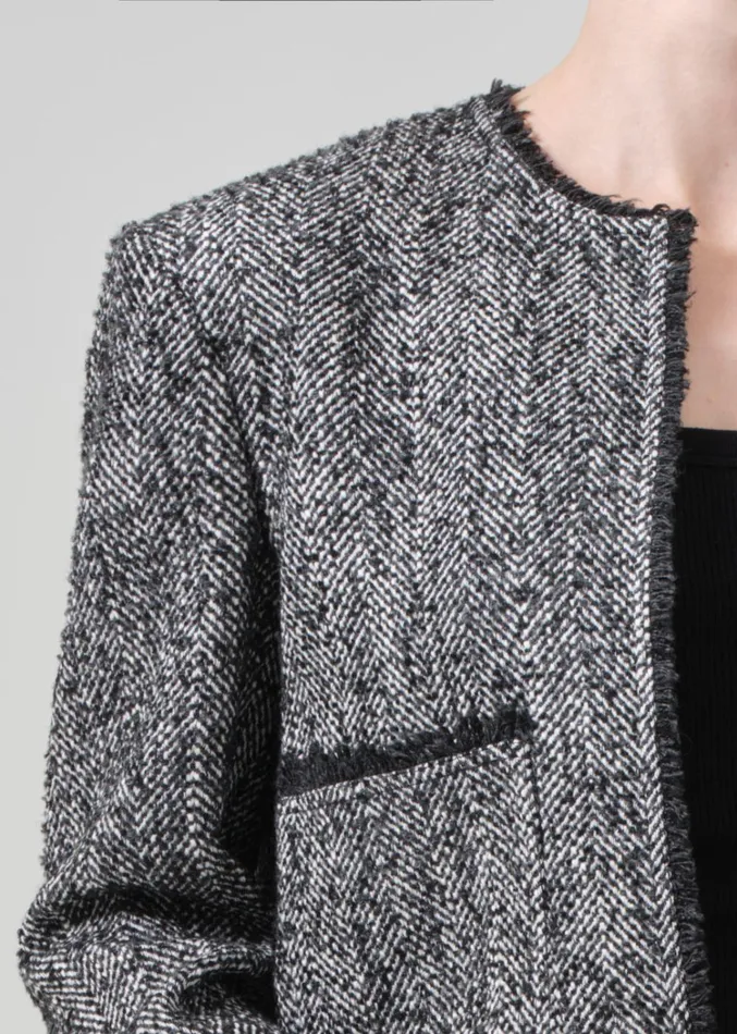 Citizens Of Humanity Elana Jacket In Salt And Pepper Women Jackets and Coats
