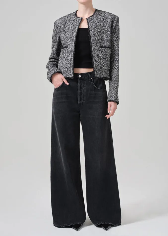 Citizens Of Humanity Elana Jacket In Salt And Pepper Women Jackets and Coats
