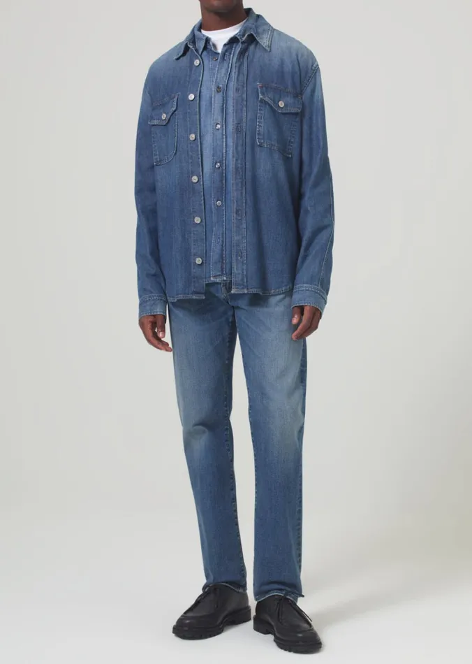 Citizens Of Humanity Elijah Relaxed Straight Stretch Selvedge In Thames Men Jeans