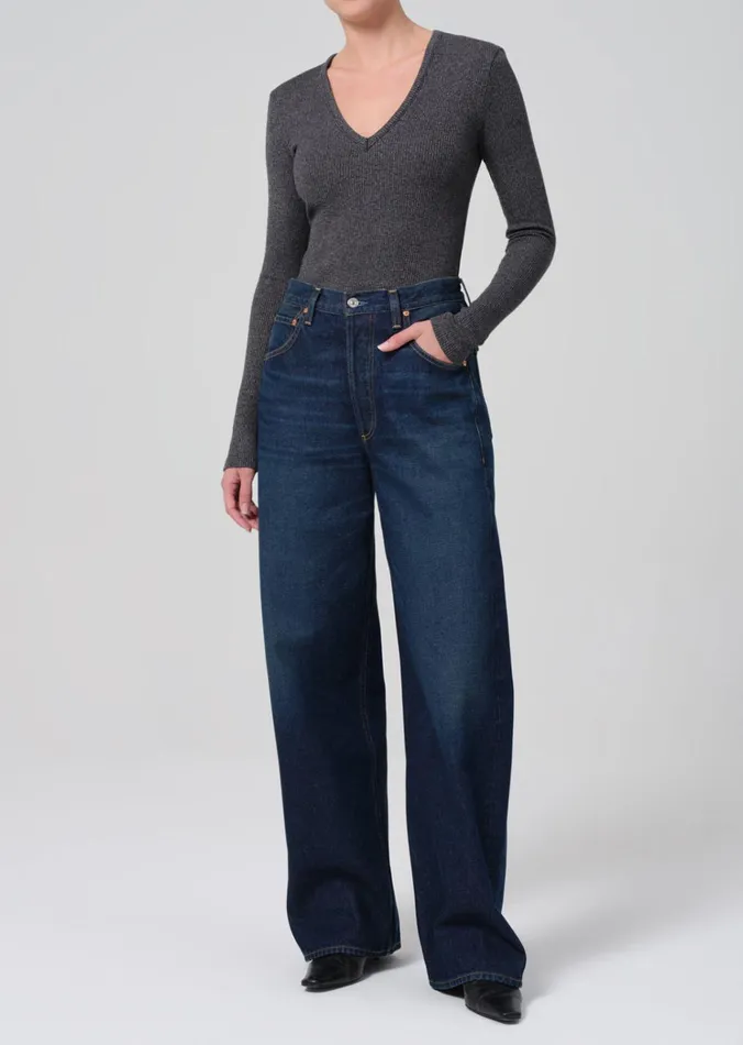 Citizens Of Humanity Emma VNeck In Black Women Tops