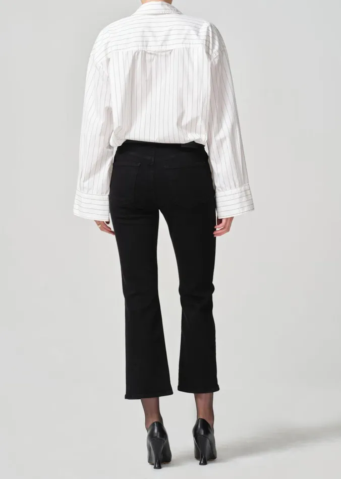 Citizens Of Humanity Isola Cropped Boot With Welt Pocket In Plush Black Women Jeans