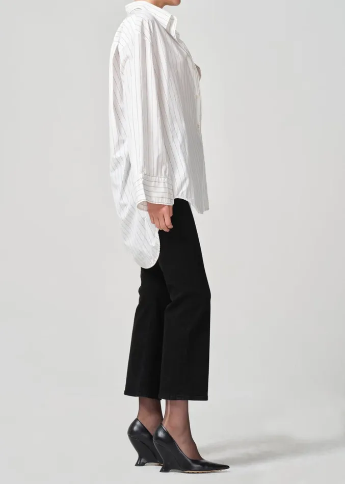 Citizens Of Humanity Isola Cropped Boot With Welt Pocket In Plush Black Women Jeans