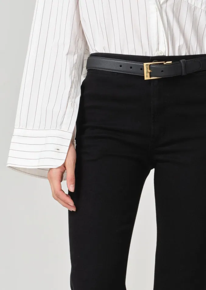 Citizens Of Humanity Isola Cropped Boot With Welt Pocket In Plush Black Women Jeans