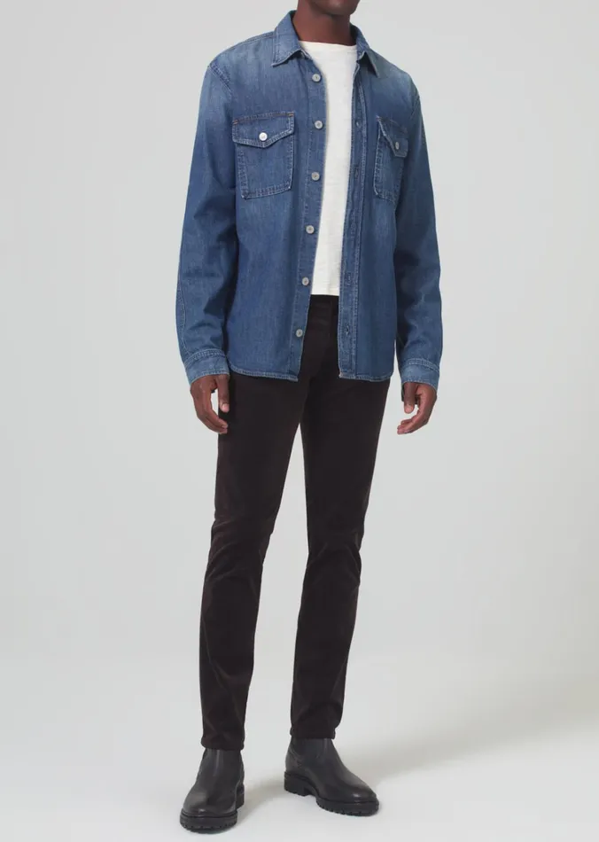 Citizens Of Humanity London Tapered Slim Velvet In Barrister Men Pants
