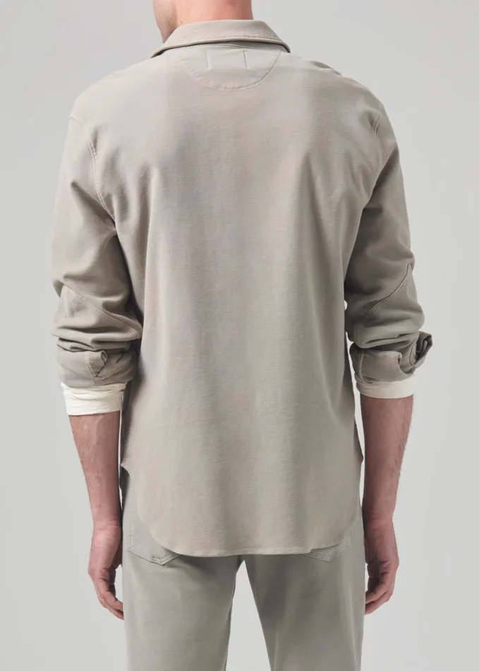 Citizens Of Humanity Luca Bucket Dye Shirt French Terry In Spring Moss Men Shirts