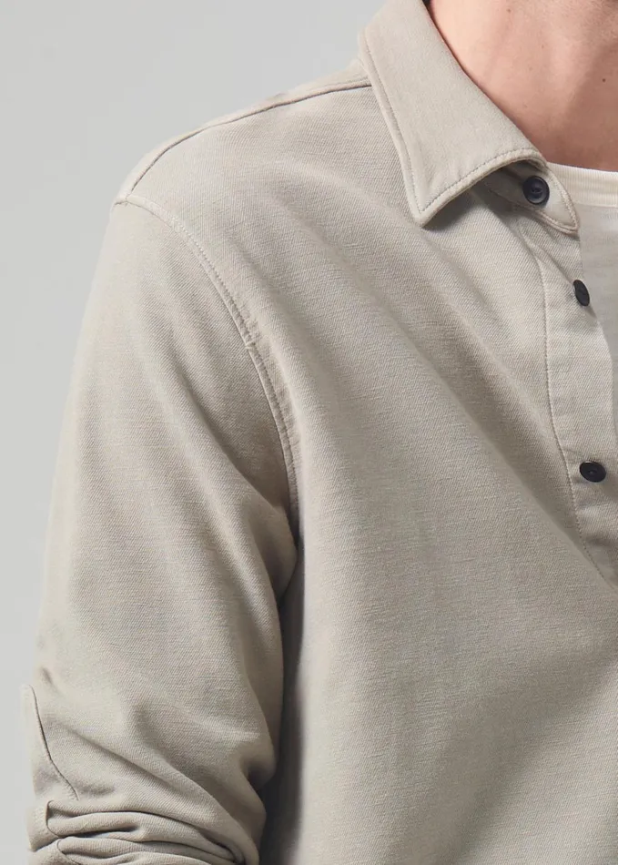 Citizens Of Humanity Luca Bucket Dye Shirt French Terry In Spring Moss Men Shirts