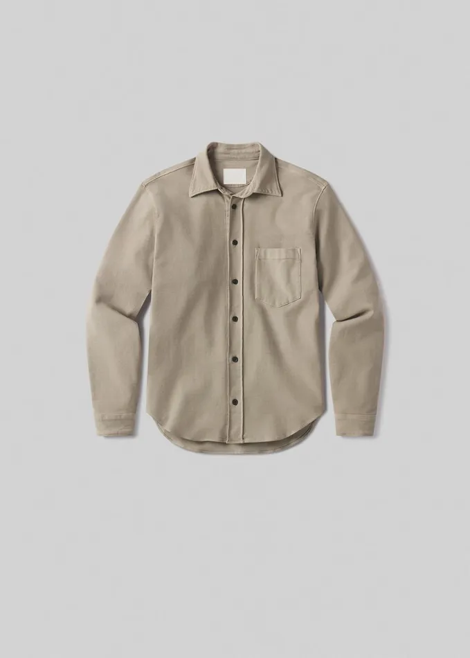 Citizens Of Humanity Luca Bucket Dye Shirt French Terry In Spring Moss Men Shirts