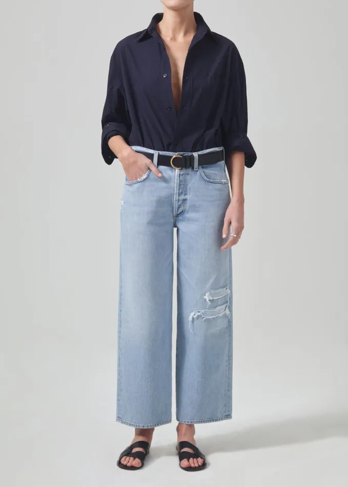 Citizens Of Humanity Pina Low Rise Baggy Crop In Cascade Women Jeans