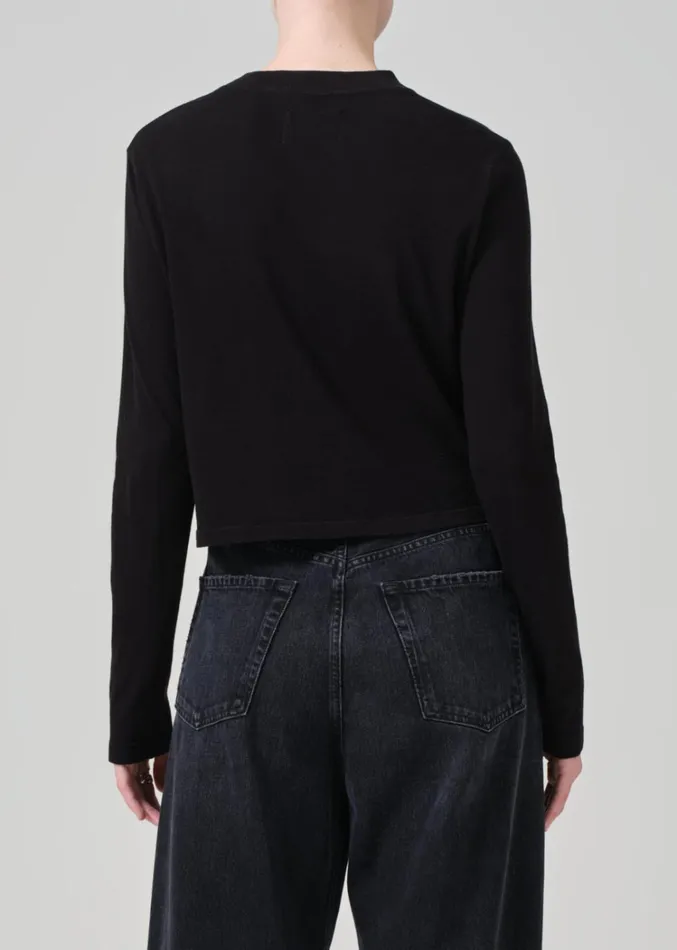 Citizens Of Humanity Sabine Cropped Long Sleeve In Black Women Tops