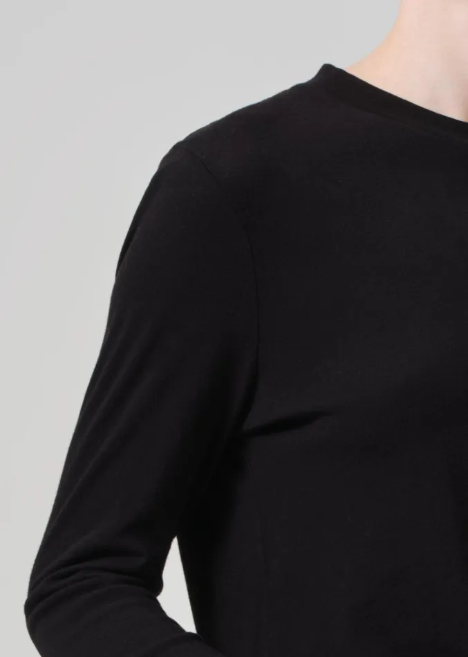 Citizens Of Humanity Sabine Cropped Long Sleeve In Black Women Tops