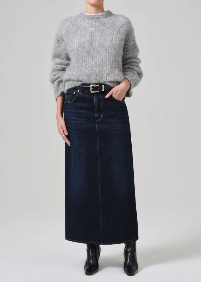 Citizens Of Humanity Verona Column Skirt In Deep Azure Women Shorts and Skirts