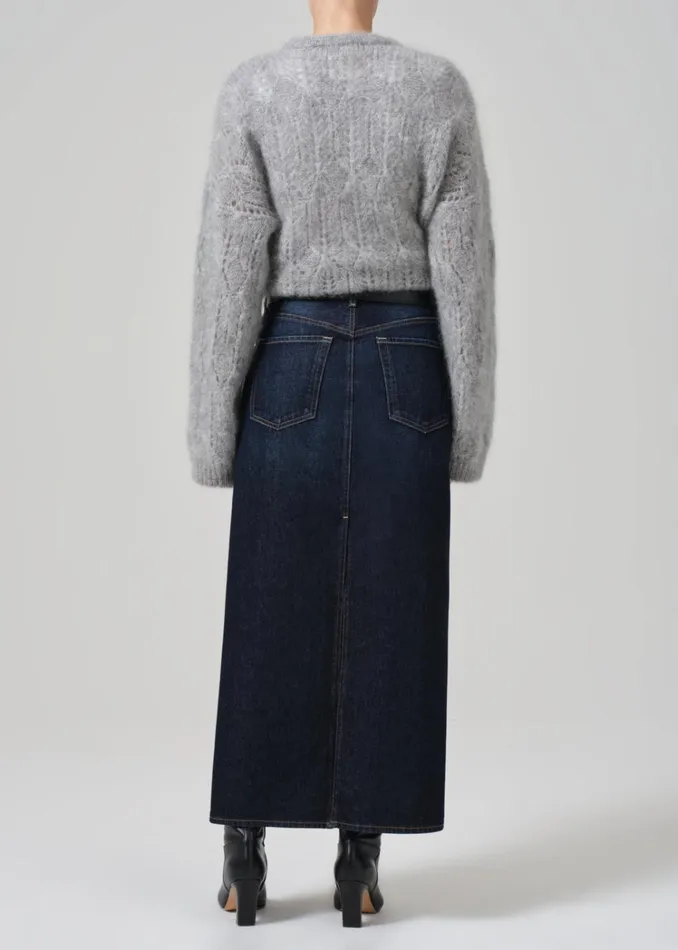 Citizens Of Humanity Verona Column Skirt In Deep Azure Women Shorts and Skirts