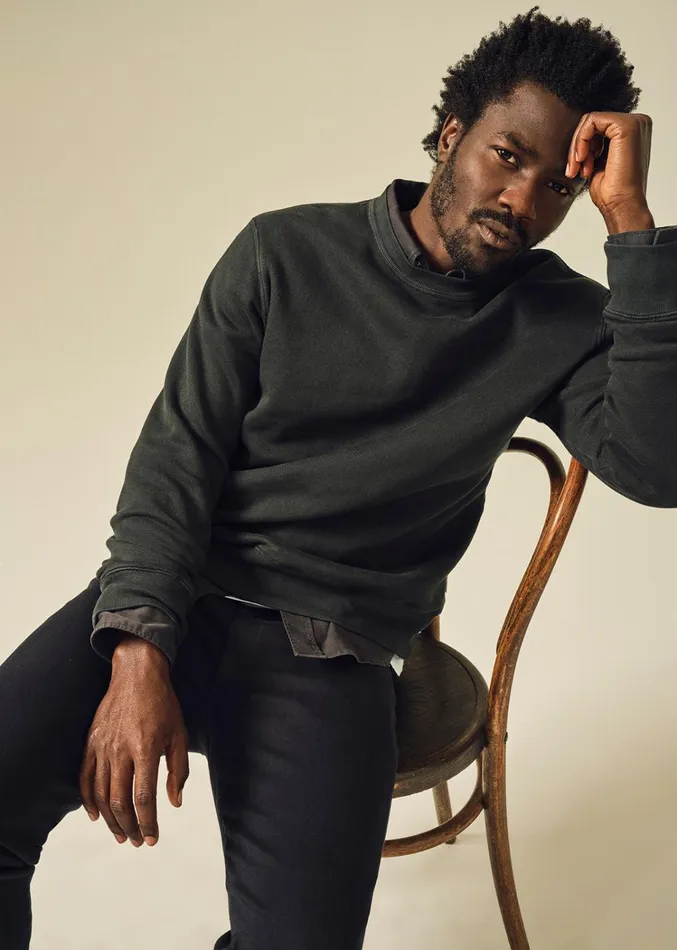 Citizens Of Humanity Vintage Crewneck Sweatshirt In Washed Black Men Shirts
