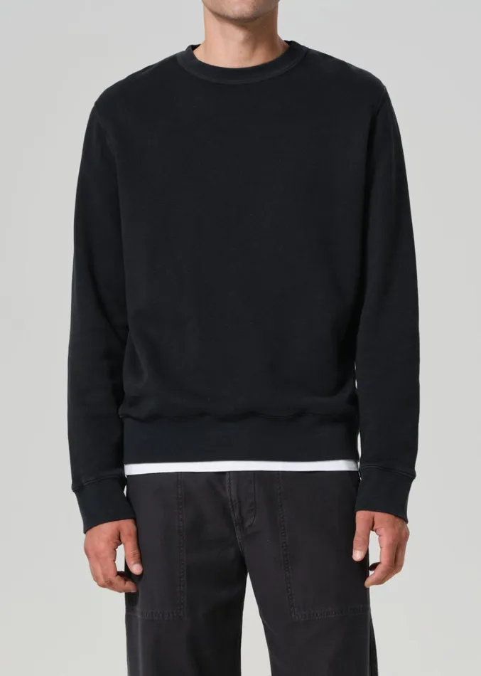 Citizens Of Humanity Vintage Crewneck Sweatshirt In Washed Black Men Shirts