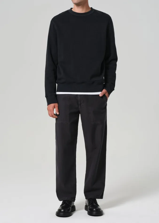 Citizens Of Humanity Vintage Crewneck Sweatshirt In Washed Black Men Shirts