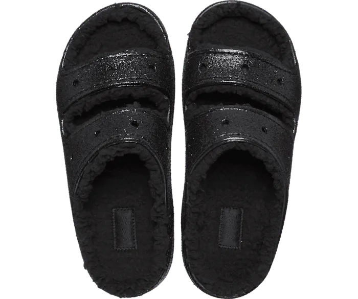 Classic Cozzzy Glitter II Sandal Black Men Crocs Slides