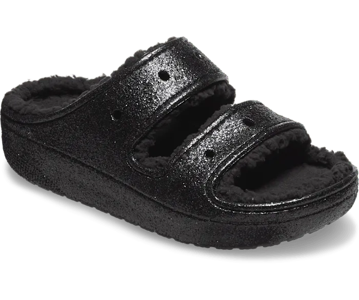 Classic Cozzzy Glitter II Sandal Black Men Crocs Slides