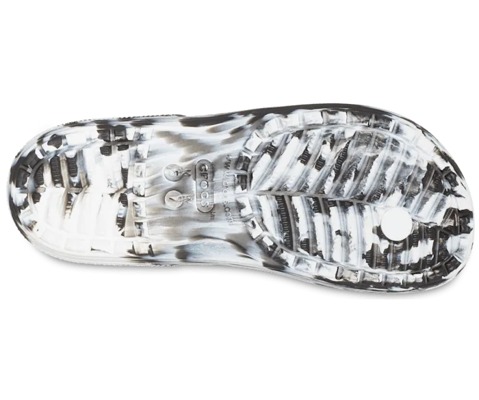 Classic Marble Flip Black White Men Crocs Sandals