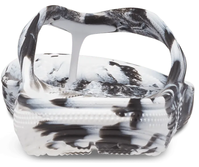 Classic Marble Flip Black White Men Crocs Sandals