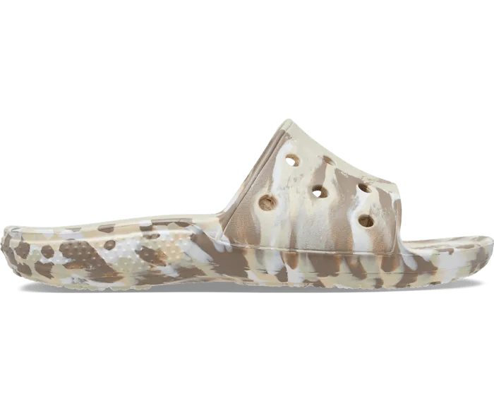 Classic Marbled Slide Bone Multi Women Crocs Slides