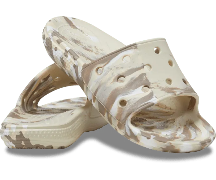 Classic Marbled Slide Bone Multi Women Crocs Slides