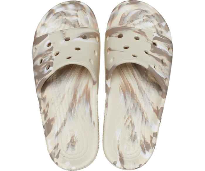 Classic Marbled Slide Bone Multi Women Crocs Slides