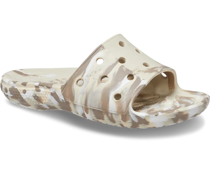 Classic Marbled Slide Bone Multi Women Crocs Slides