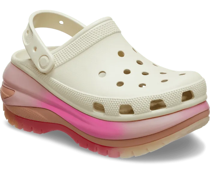 Classic Mega Crush Color Dip Clog Bone Multi Women Crocs Clogs