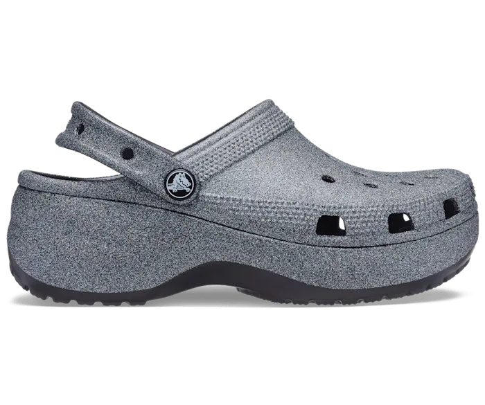 Classic Platform Glitter Clog Black Women Crocs Clogs