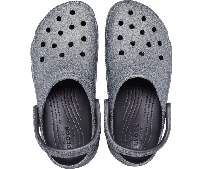 Classic Platform Glitter Clog Black Women Crocs Clogs