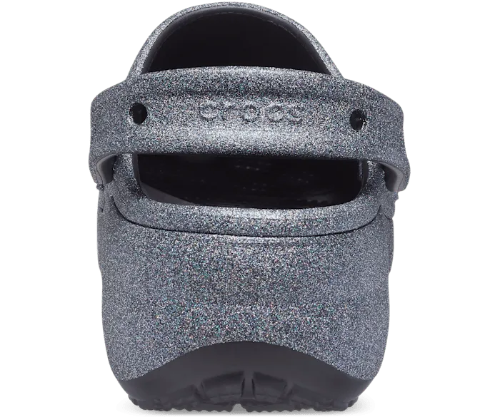 Classic Platform Glitter Clog Black Women Crocs Clogs