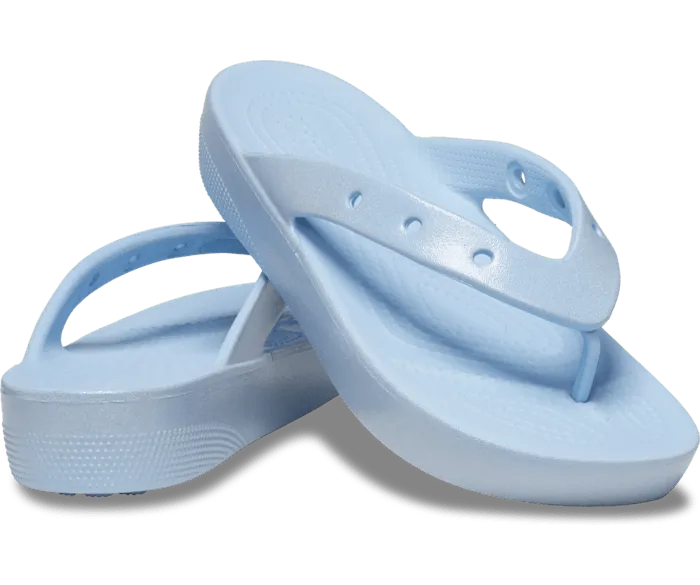 Classic Platform Meta Pearl Flip Blue Calcite Women Crocs Sandals