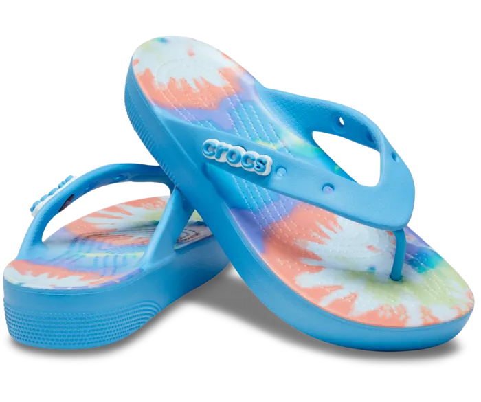 Classic Platform Tie Dye Graphic Flip Oxygen Multi Women Crocs Platforms 038 Wedges