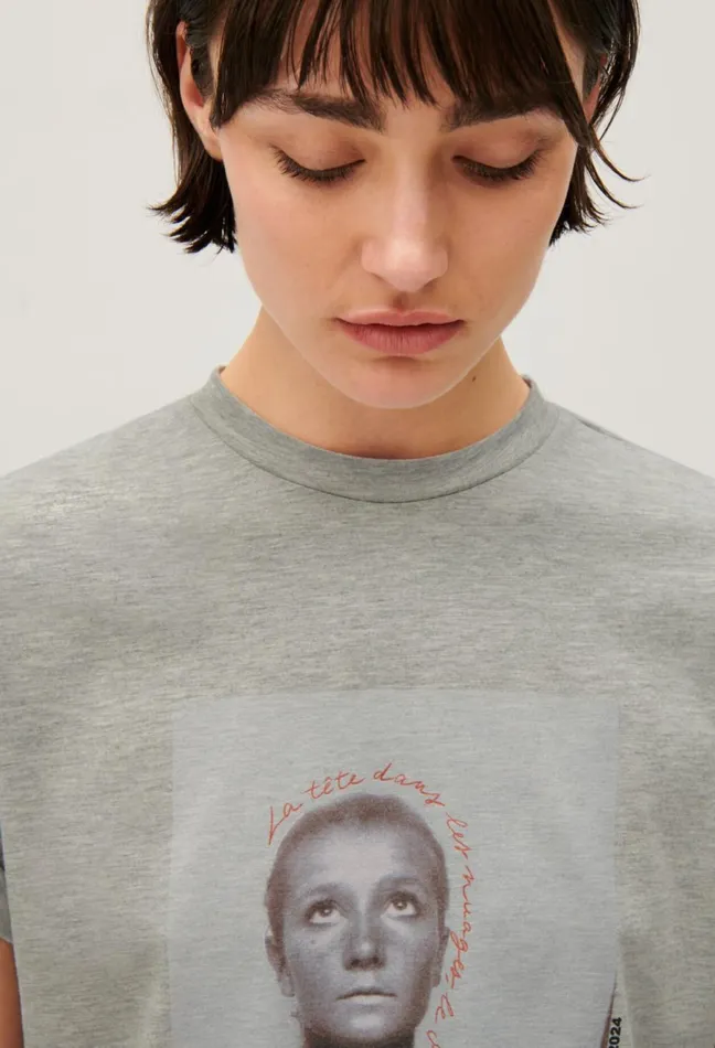 Claudie Pierlot 29 Me039s Of The Month TShirt 8211 042924 Mottled Grey Women TShirts
