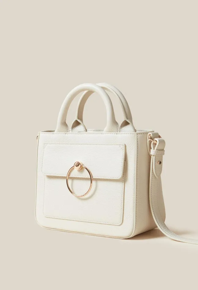 Claudie Pierlot Anouck Grained Leather Bag Oats Women Crossbody Bags Claudie Pierlot Anouck Grained Leather Bag Oats Women Crossbody Bags